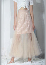 Load image into Gallery viewer, Style Pink Tulle Sequins A Line Skirts