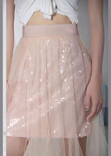 Load image into Gallery viewer, Style Pink Tulle Sequins A Line Skirts