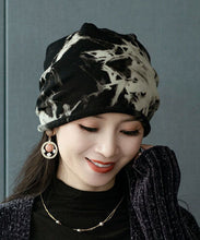 Load image into Gallery viewer, Stylish Black Tie Dye Print Cotton Bonnie Hat