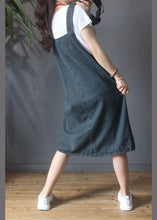 Load image into Gallery viewer, Stylish Blue Pocket scarpenter Denim Summer Dresses