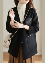 Load image into Gallery viewer, Stylish Camel V Neck Patchwork Button Wool Blend Coats Fall