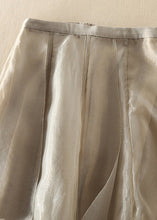 Load image into Gallery viewer, Stylish Champagne Patchwork wrinkled Chiffon Skirt Spring