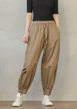 Load image into Gallery viewer, Stylish Khaki Oversized Patchwork Cotton Harem Pants Spring