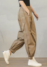 Load image into Gallery viewer, Stylish Khaki Oversized Patchwork Cotton Harem Pants Spring