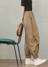 Load image into Gallery viewer, Stylish Khaki Oversized Patchwork Cotton Harem Pants Spring