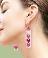 Load image into Gallery viewer, Stylish Red Hand Knitting Rice Ball Love Drop Earrings