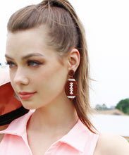 Load image into Gallery viewer, Stylish Red Rice Ball Hand Woven Drop Earrings