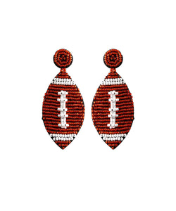 Stylish Red Rice Ball Hand Woven Drop Earrings