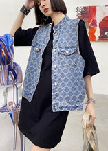 Load image into Gallery viewer, Two Piece Blue Black Denim Vest With Loose And Fashionable Skirt
