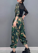 Load image into Gallery viewer, Unique Camouflage Print Tulle Patchwork Top And Pants Two Pieces Set Spring