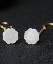 Load image into Gallery viewer, Unique Gold Sterling Silver Overgild Jade Zircon Drop Earrings