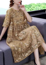 Load image into Gallery viewer, Unique Light Yellow Embroideried Tulle Holiday Dress Summer