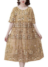 Load image into Gallery viewer, Unique Light Yellow Embroideried Tulle Holiday Dress Summer