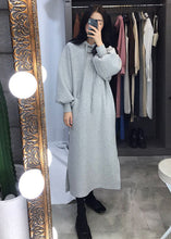 Load image into Gallery viewer, Unique Pink Hooded side open Warm Fleece Sweatshirts dress Winter