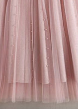 Load image into Gallery viewer, Unique Pink Nail bead Patchwork Tulle A Line Skirts Spring