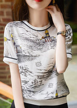 Load image into Gallery viewer, Vogue O-Neck Print Silk T Shirt Short Sleeve