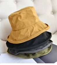 Load image into Gallery viewer, 2022 Cute Yellow Cotton Flat Top Bucket Hat