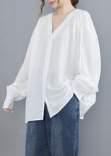 Load image into Gallery viewer, White Cotton UPF 50+ Shirt Oversized Button Summer