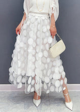 Load image into Gallery viewer, White Dot Patchwork High Waist Tulle Maxi Skirts