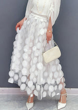 Load image into Gallery viewer, White Dot Patchwork High Waist Tulle Maxi Skirts