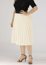 Load image into Gallery viewer, Women Apricot Wrinkled Elastic Waist Patchwork Chiffon Skirts Summer