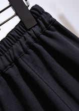 Load image into Gallery viewer, Women Black Wrinkled Elastic Waist Patchwork Cotton Fishtail Skirt Summer