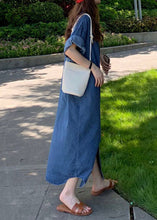 Load image into Gallery viewer, Women Blue Peter Pan Collar Patchwork Denim Shirts Dresses Summer