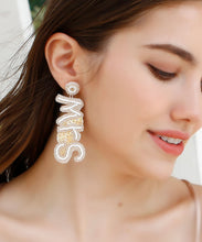 Load image into Gallery viewer, Women Champagne Rice Ball Graphic Sequins Graphic Drop Earrings