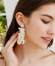 Load image into Gallery viewer, Women Champagne Rice Ball Graphic Sequins Graphic Drop Earrings