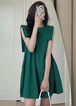 Load image into Gallery viewer, Women Green Slim Fit Original Design Cotton Mid Dress Sleeveless