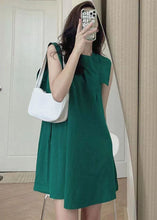 Load image into Gallery viewer, Women Green Slim Fit Original Design Cotton Mid Dress Sleeveless