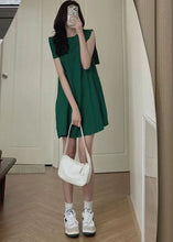 Load image into Gallery viewer, Women Green Slim Fit Original Design Cotton Mid Dress Sleeveless