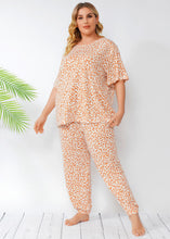 Load image into Gallery viewer, Women Leopard T Shirt Tops And Pants Chiffon Two Piece Set Pajamas Summer