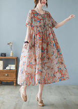 Load image into Gallery viewer, Women Oversized Print Exra Large Hem Cotton Long Dresses Short Sleeve