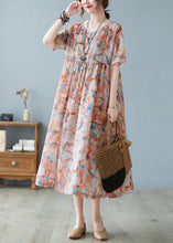 Load image into Gallery viewer, Women Oversized Print Exra Large Hem Cotton Long Dresses Short Sleeve