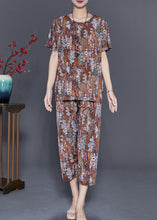 Load image into Gallery viewer, Women Oversized Print Silk Two Piece Set Summer