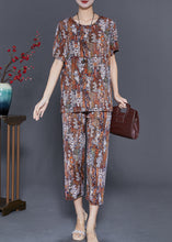 Load image into Gallery viewer, Women Oversized Print Silk Two Piece Set Summer