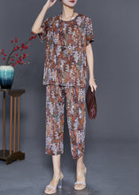 Load image into Gallery viewer, Women Oversized Print Silk Two Piece Set Summer