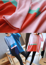 Load image into Gallery viewer, Women Pink Oversized Print Knit Tops Spring