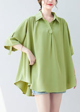 Load image into Gallery viewer, Women Sky Blue Oversized Low High Design Chiffon Shirt Summer