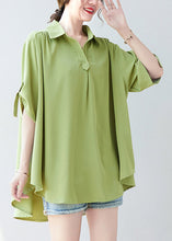 Load image into Gallery viewer, Women Sky Blue Oversized Low High Design Chiffon Shirt Summer