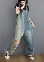 Load image into Gallery viewer, Women Washing Blue Patchwork Cozy Denim Long Jumpsuit