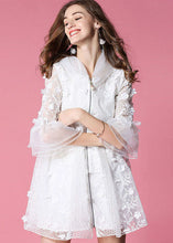 Load image into Gallery viewer, Women White Hooded Hollow Out Applique Organza Jacket Spring