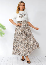 Load image into Gallery viewer, Women White O-Neck Top And Leopard Skirts Cotton Two Piece Set Summer