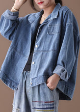 Load image into Gallery viewer, Women stand collar fine casual coats denim blue coats