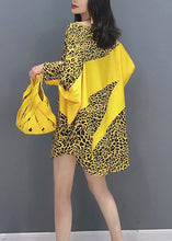 Load image into Gallery viewer, Yellow Leopard Patchwork Long Dresses Long Sleeve