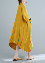 Load image into Gallery viewer, Yellow Peter Pan Collar Button Long Shirts Dress Half Sleeve