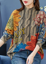 Load image into Gallery viewer, Yellow Print Wool Knit Sweater Tops Chunky Oversized Winter