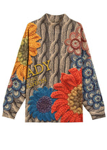 Load image into Gallery viewer, Yellow Print Wool Knit Sweater Tops Chunky Oversized Winter