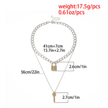 Load image into Gallery viewer, Retro key lock pendant necklaces for women fashion geometric elements